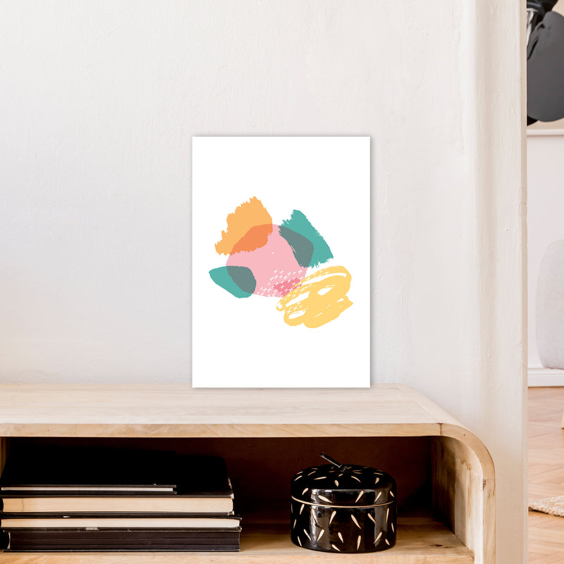 Mismatch Pink And Teal  Art Print by Pixy Paper A3 Black Frame