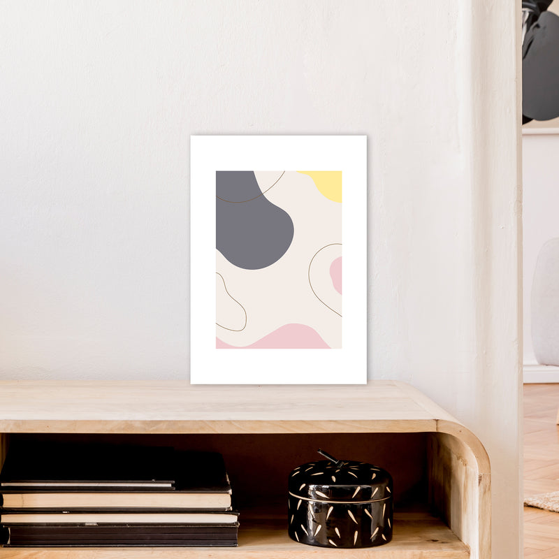 Mila Pink Abstract N17  Art Print by Pixy Paper A3 Black Frame