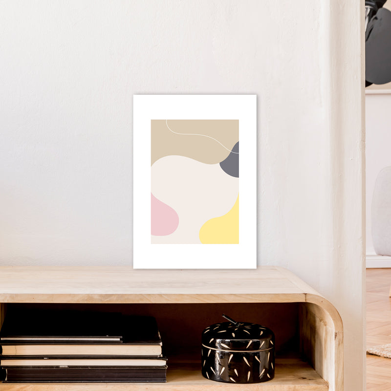 Mila Pink Abstract N24  Art Print by Pixy Paper A3 Black Frame
