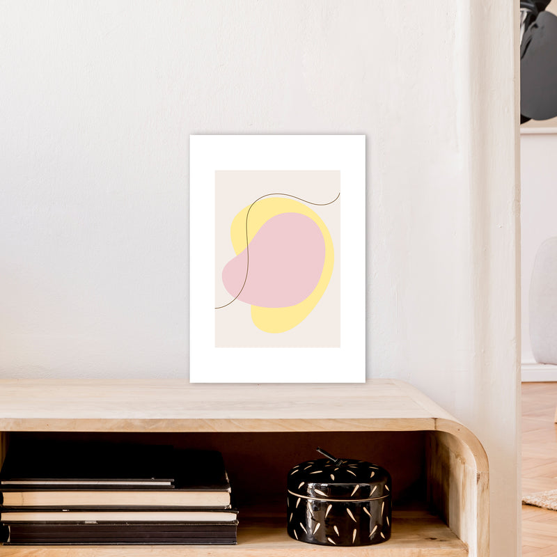 Mila Pink Abstract N22  Art Print by Pixy Paper A3 Black Frame