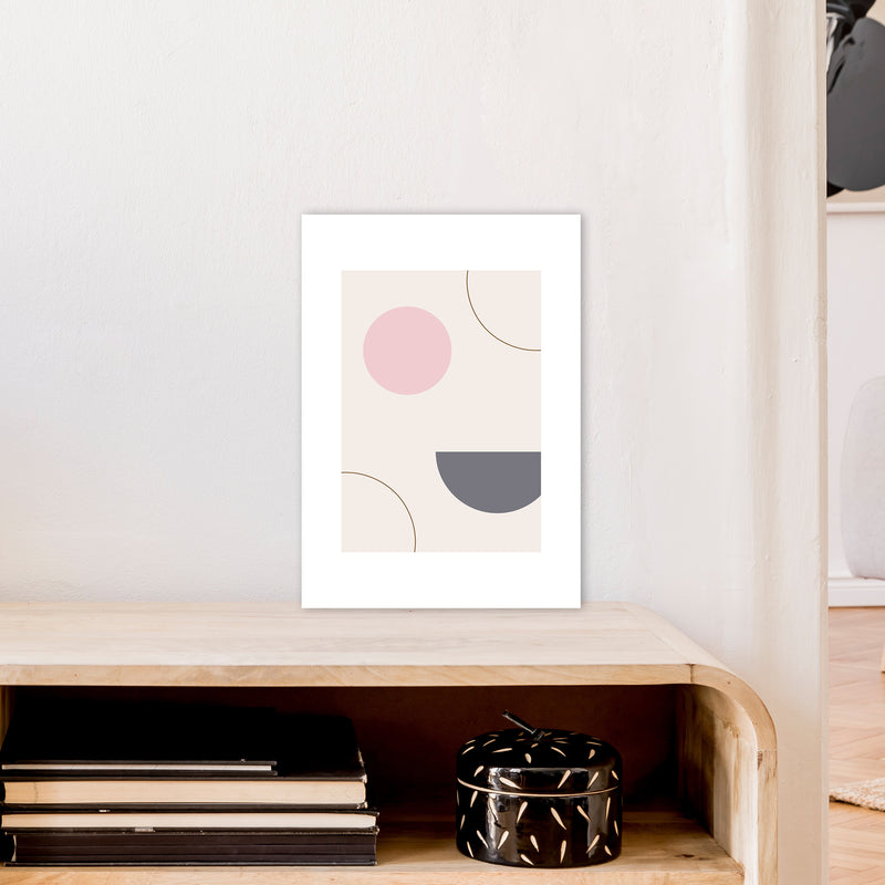 Mila Pink Abstract N23  Art Print by Pixy Paper A3 Black Frame
