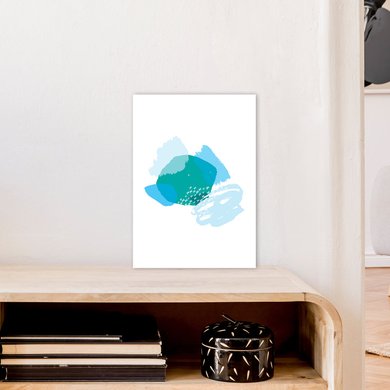 Mismatch Blue And Teal  Art Print by Pixy Paper A3 Black Frame