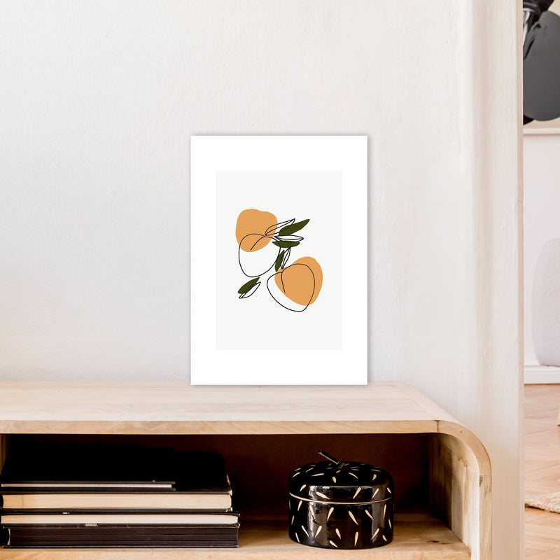 Mica Apricots N3  Art Print by Pixy Paper A3 Black Frame