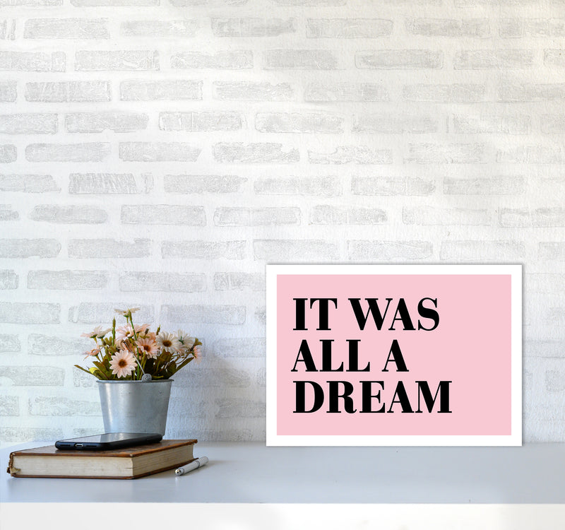 It Was All A Dream Neon Funk  Art Print by Pixy Paper A3 Black Frame