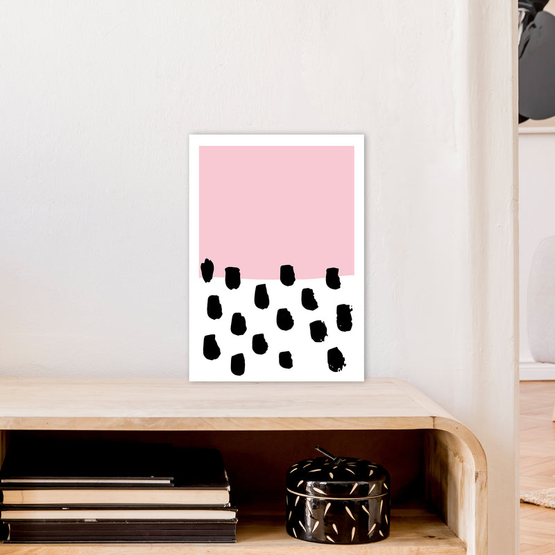 Pink Polka Neon Funk  Art Print by Pixy Paper A3 Black Frame