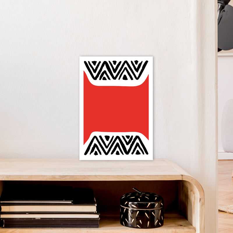 Red Maze Neon Funk  Art Print by Pixy Paper A3 Black Frame