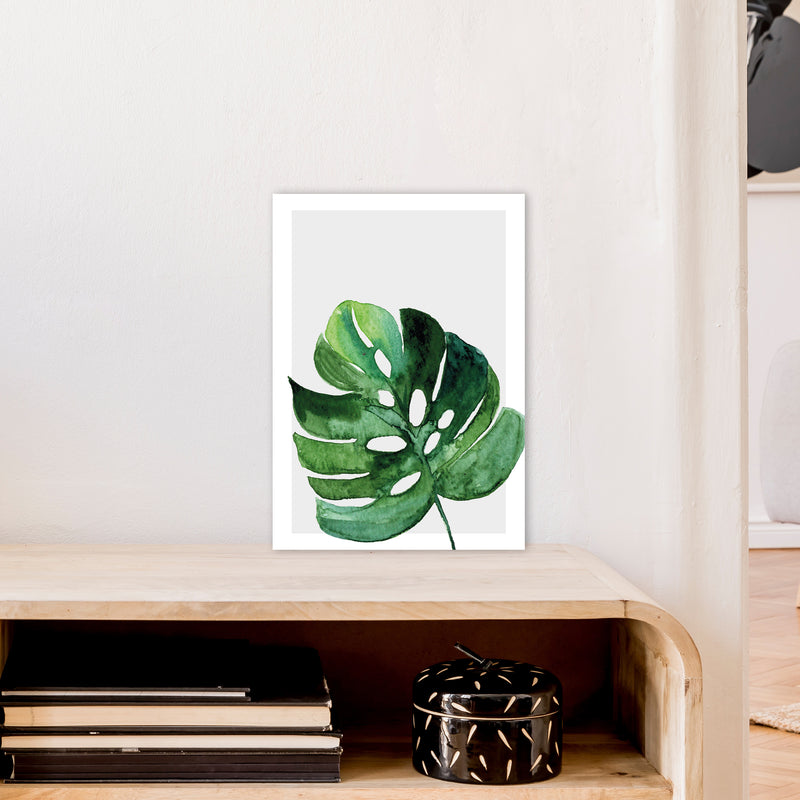 Leaf With Grey Back Exotic  Art Print by Pixy Paper A3 Black Frame