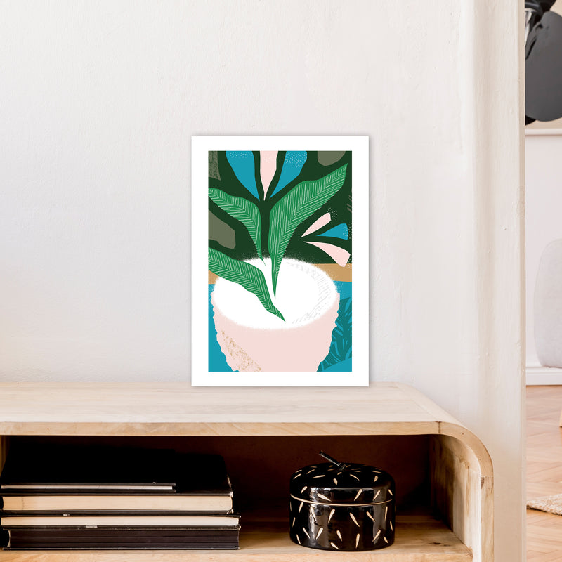 Plant Pot Jungle Abstract  Art Print by Pixy Paper A3 Black Frame