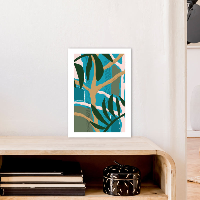 Jungle Tree Abstract  Art Print by Pixy Paper A3 Black Frame