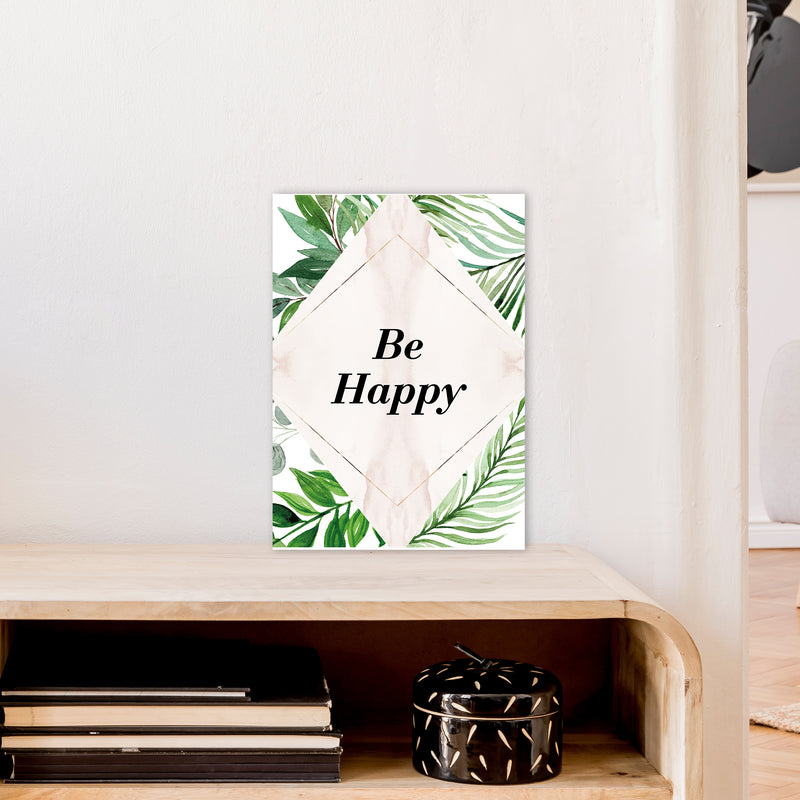 Be Happy Exotic  Art Print by Pixy Paper A3 Black Frame