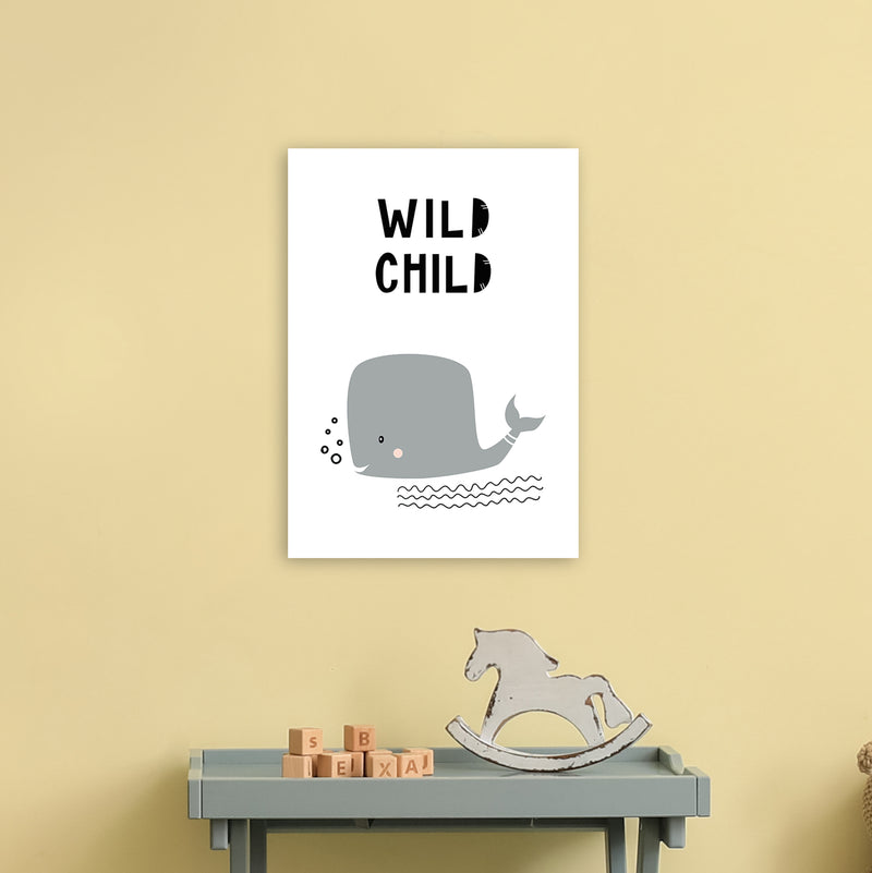 Wild Child Whale Animal  Art Print by Pixy Paper A3 Black Frame