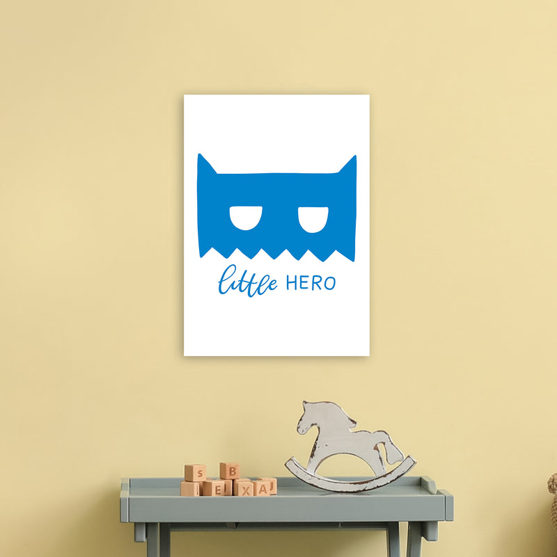 Little Hero Mask Blue Super Scandi  Art Print by Pixy Paper A3 Black Frame