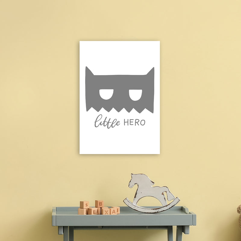 Little Hero Mask Super Scandi Grey  Art Print by Pixy Paper A3 Black Frame
