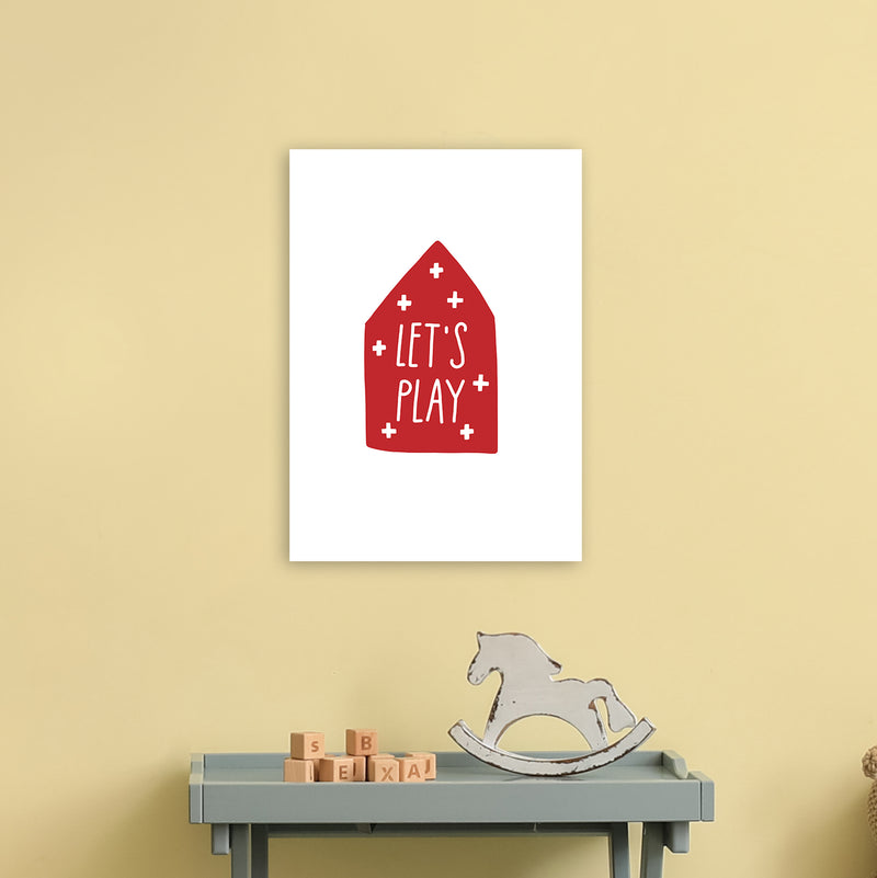 Let'S Play House Red Super Scandi  Art Print by Pixy Paper A3 Black Frame