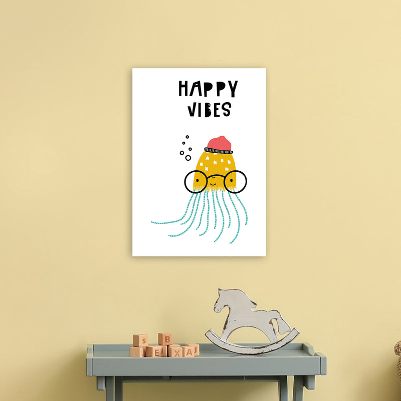Happy Vibes Animal Pop  Art Print by Pixy Paper A3 Black Frame