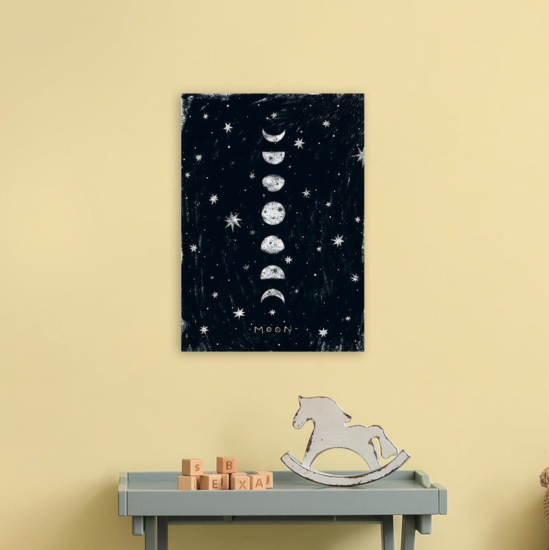 Phases Of The Moon  Art Print by Pixy Paper A3 Black Frame