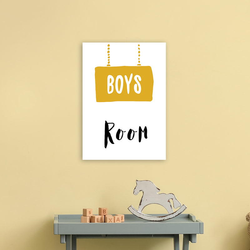 Boys Room Mustard  Art Print by Pixy Paper A3 Black Frame