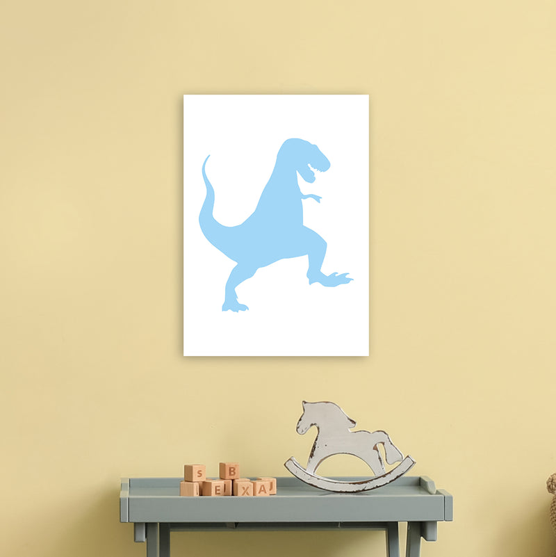 T-Rex Light Blue  Art Print by Pixy Paper A3 Black Frame