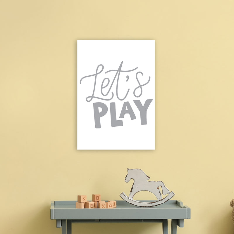 Let'S Play Grey  Art Print by Pixy Paper A3 Black Frame