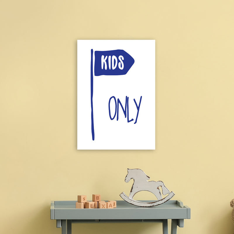 Kids Only Navy  Art Print by Pixy Paper A3 Black Frame
