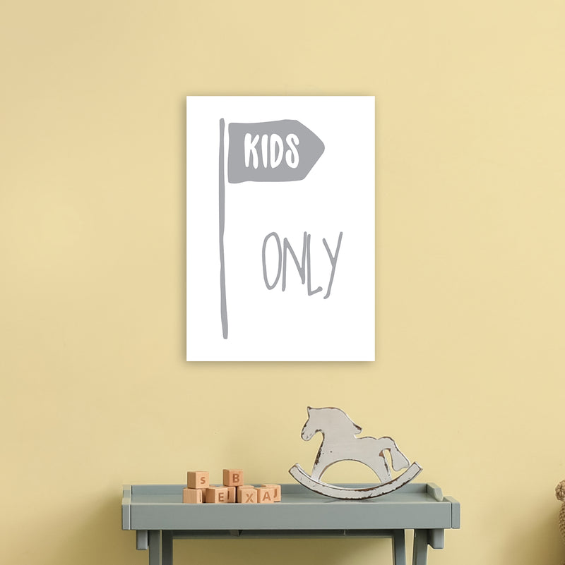 Kids Only Grey  Art Print by Pixy Paper A3 Black Frame