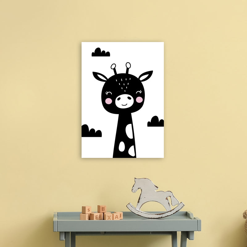 Giraffe Black  Art Print by Pixy Paper A3 Black Frame
