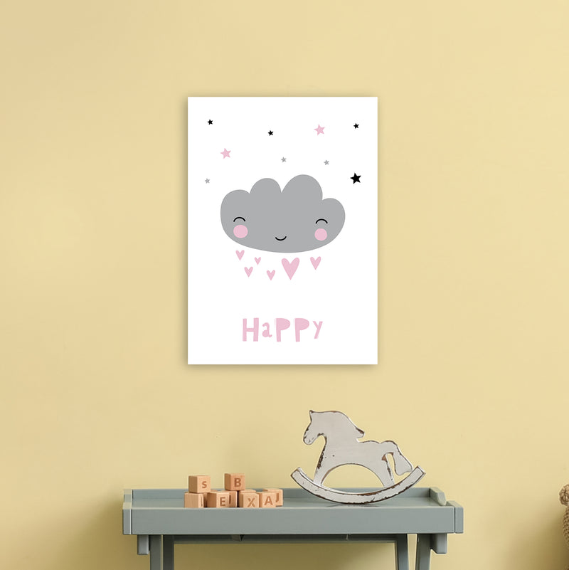Happy Cloud  Art Print by Pixy Paper A3 Black Frame