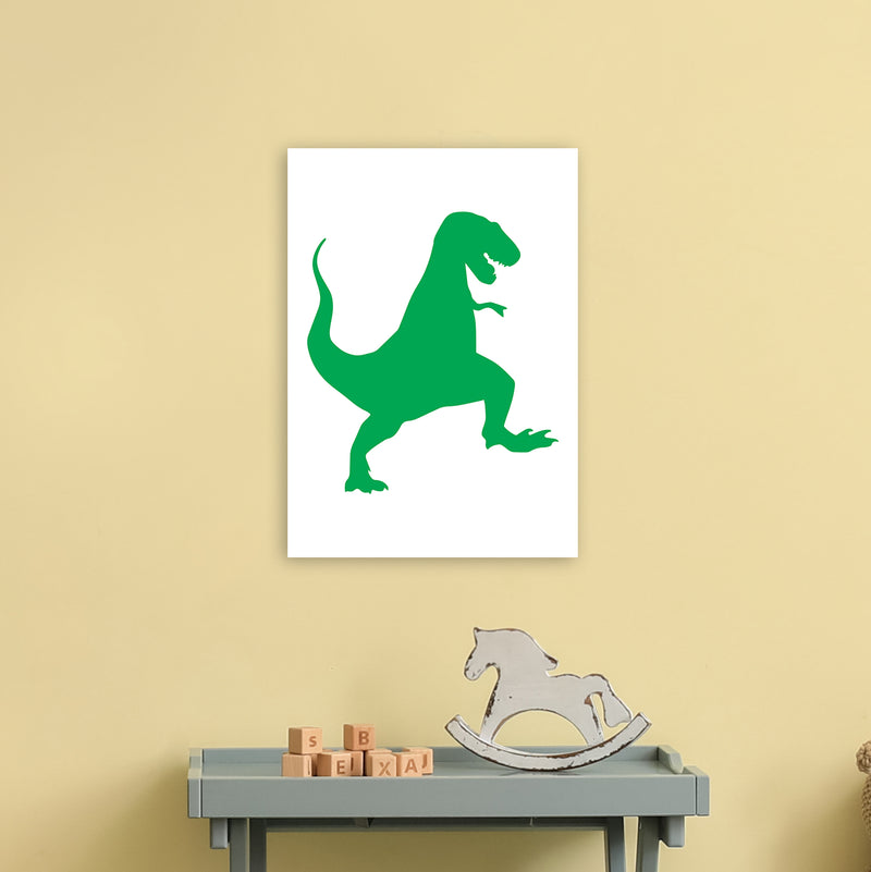 T-Rex Green  Art Print by Pixy Paper A3 Black Frame