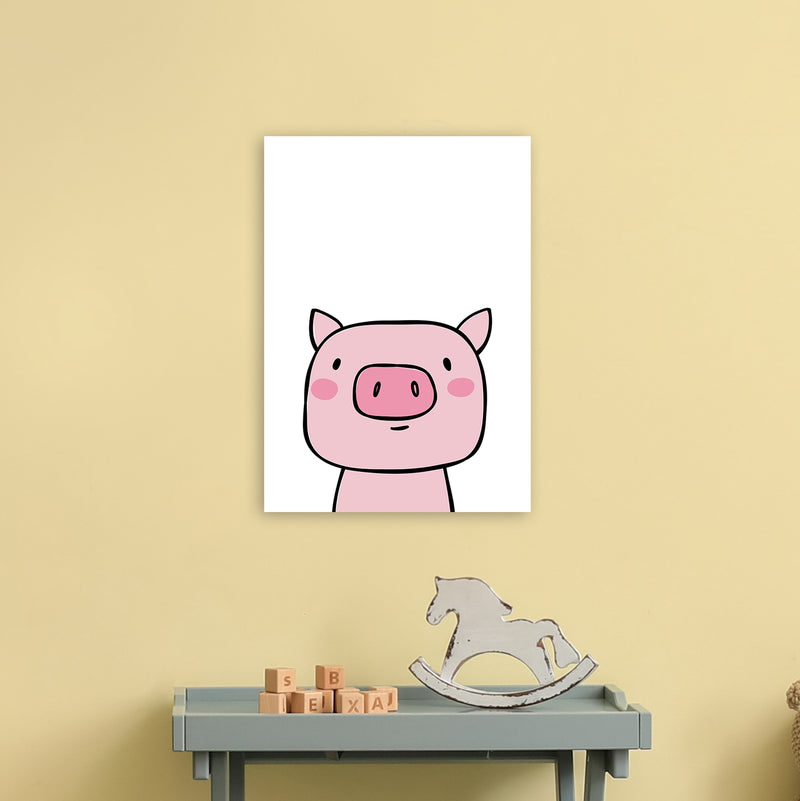 Pig  Art Print by Pixy Paper A3 Black Frame