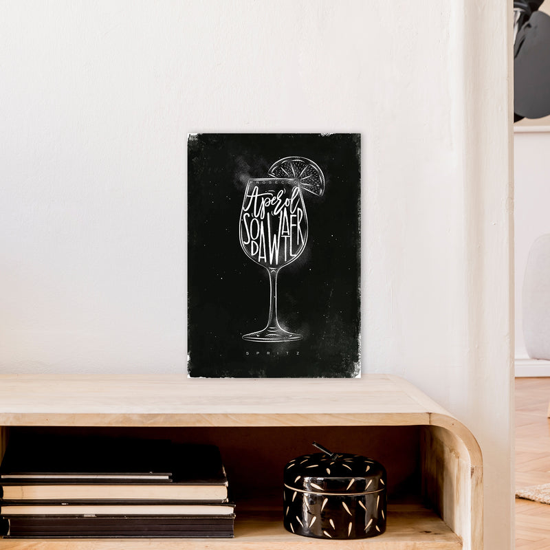 Prosecco Spritz Cocktail Black  Art Print by Pixy Paper A3 Black Frame