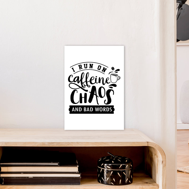 Caffeine And Bad Words  Art Print by Pixy Paper A3 Black Frame
