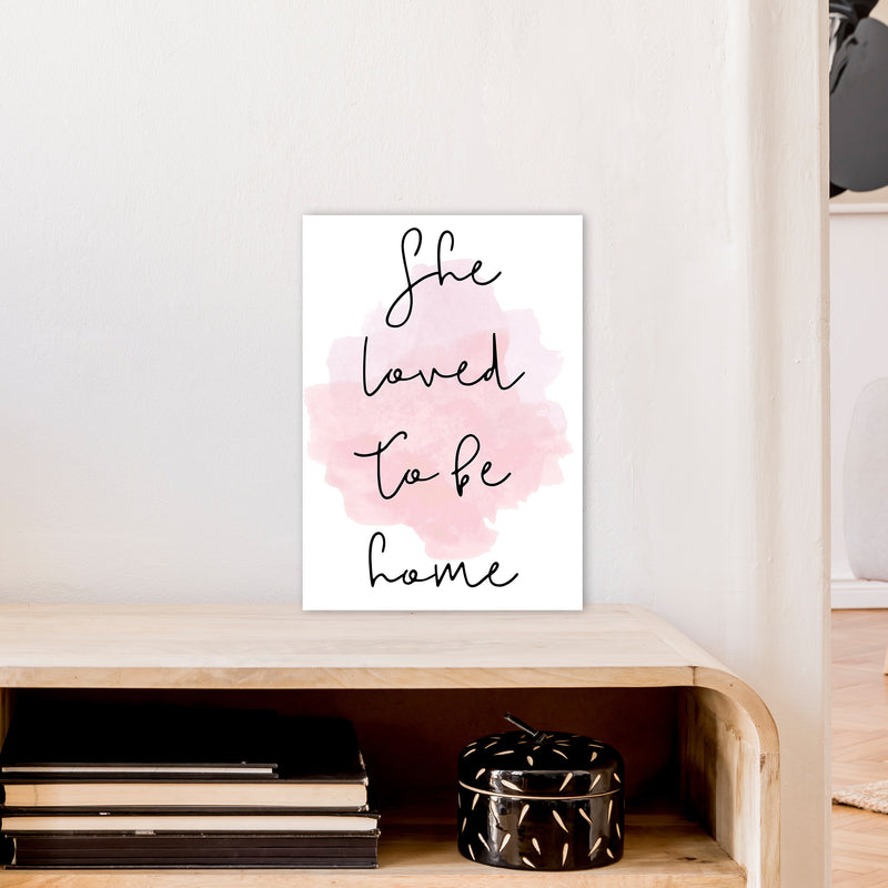 She Loved To Be Home  Art Print by Pixy Paper A3 Black Frame