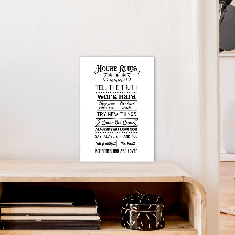 House Rules  Art Print by Pixy Paper A3 Black Frame