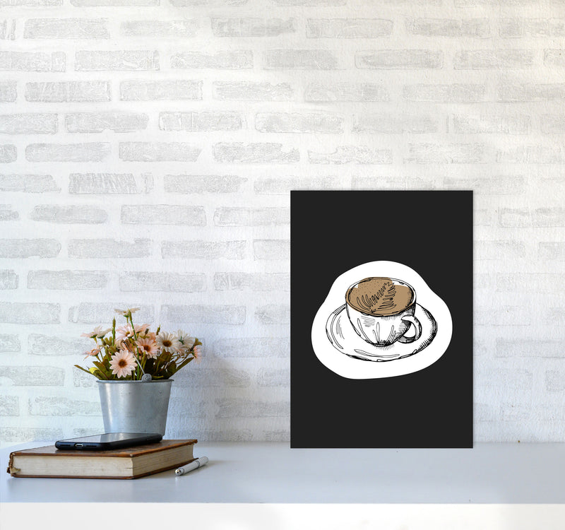 Kitchen Pop Coffee Off Black Art Print by Pixy Paper A3 Black Frame