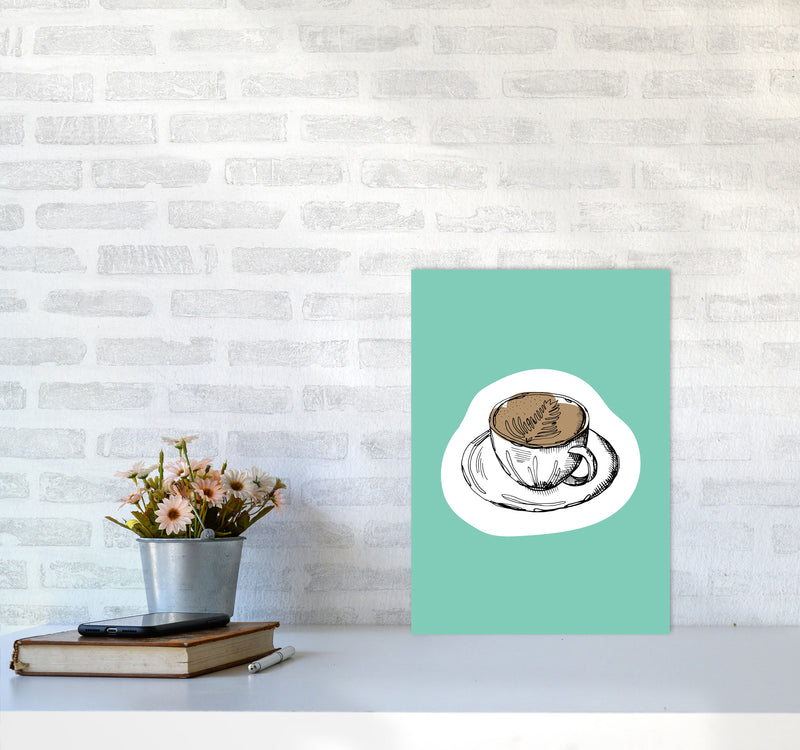Kitchen Pop Coffee Mint Art Print by Pixy Paper A3 Black Frame