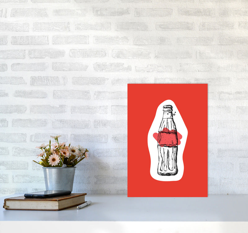 Kitchen Pop Cola Red Art Print by Pixy Paper A3 Black Frame