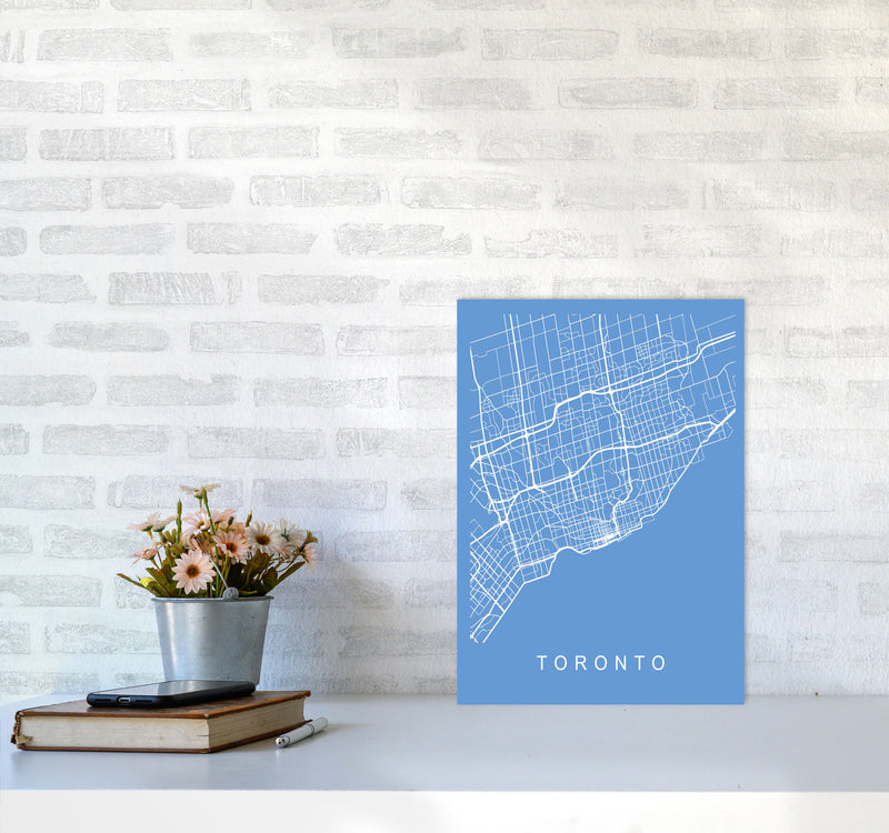 Toronto Map Blueprint Art Print by Pixy Paper A3 Black Frame