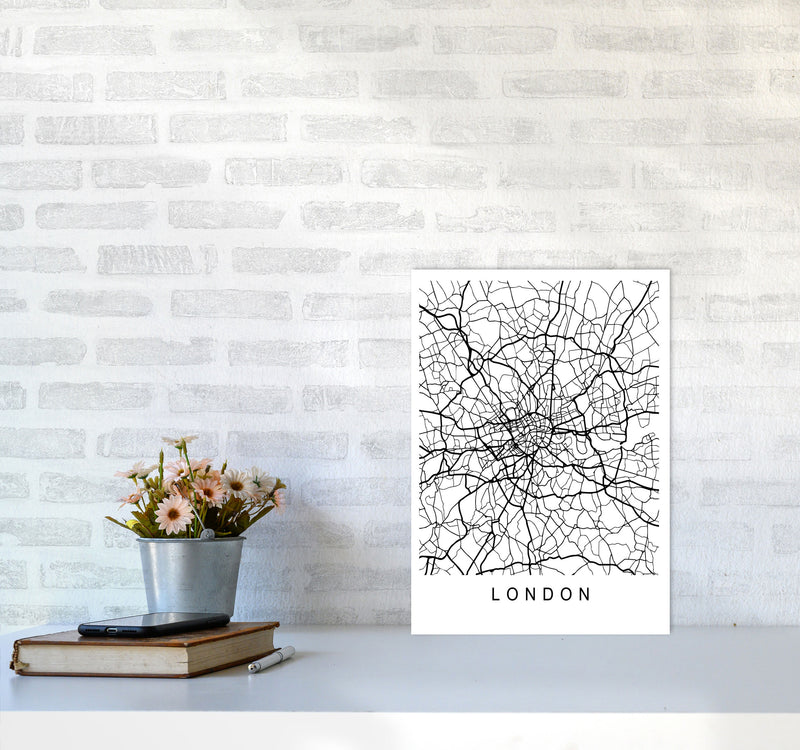 London Map Art Print by Pixy Paper A3 Black Frame