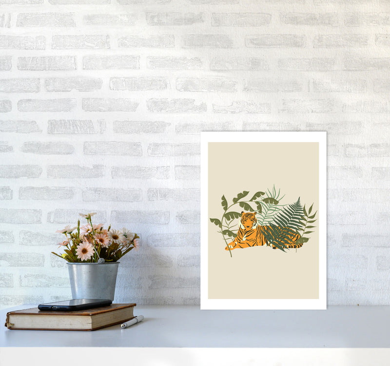Wild Collection Resting Tiger Art Print by Pixy Paper A3 Black Frame