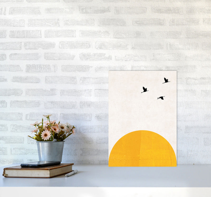 Rising sun Art Print by Pixy Paper A3 Black Frame