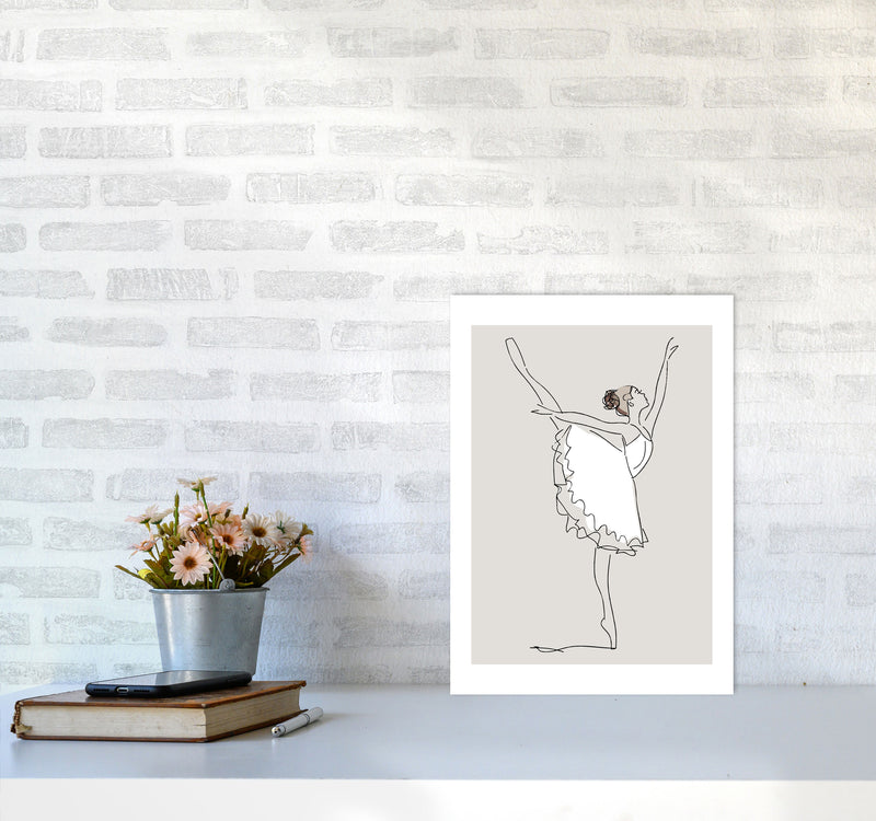 Inspired Stone Ballerina Art Print by Pixy Paper A3 Black Frame