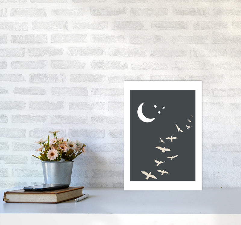 Inspired Off Black Night Sky Art Print by Pixy Paper A3 Black Frame
