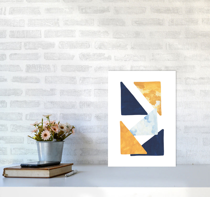 Horizon Abstract Triangles  Art Print by Pixy Paper A3 Black Frame