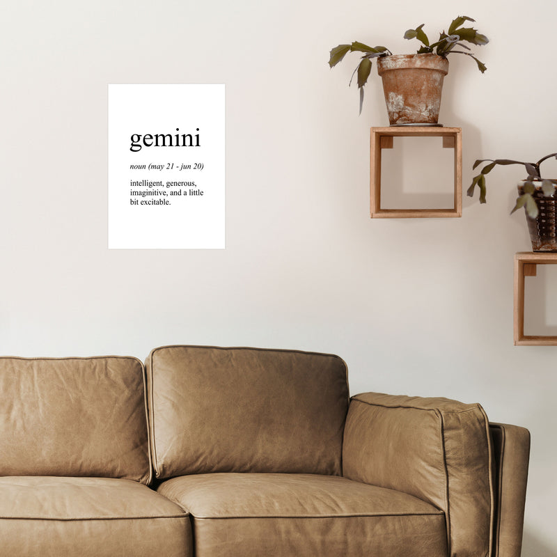 Gemini Definition Art Print by Pixy Paper A3 Black Frame