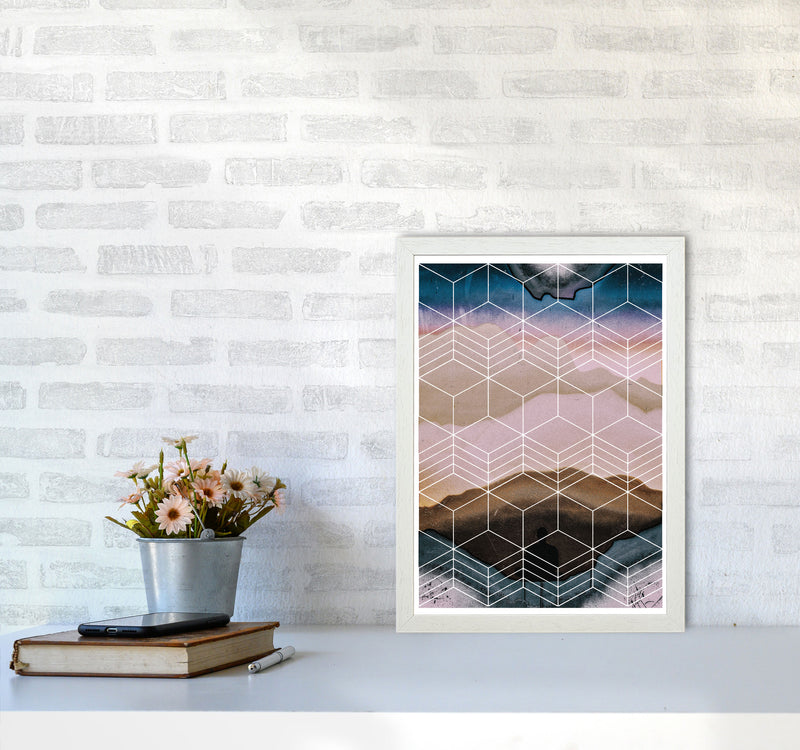 Geometric Abstract Modern Print A3 Oak Frame