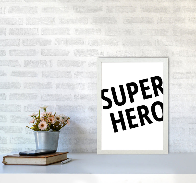 Superhero Framed Nursey Wall Art Print A3 Oak Frame