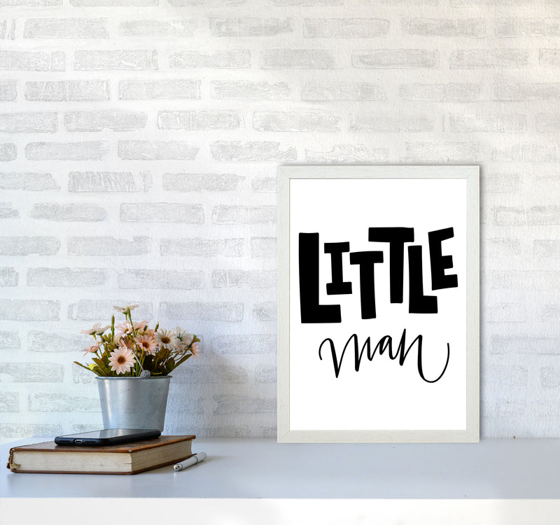 Little Man Black Framed Nursey Wall Art Print A3 Oak Frame