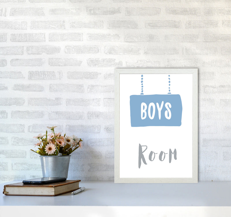 Boys Room Blue Framed Nursey Wall Art Print A3 Oak Frame