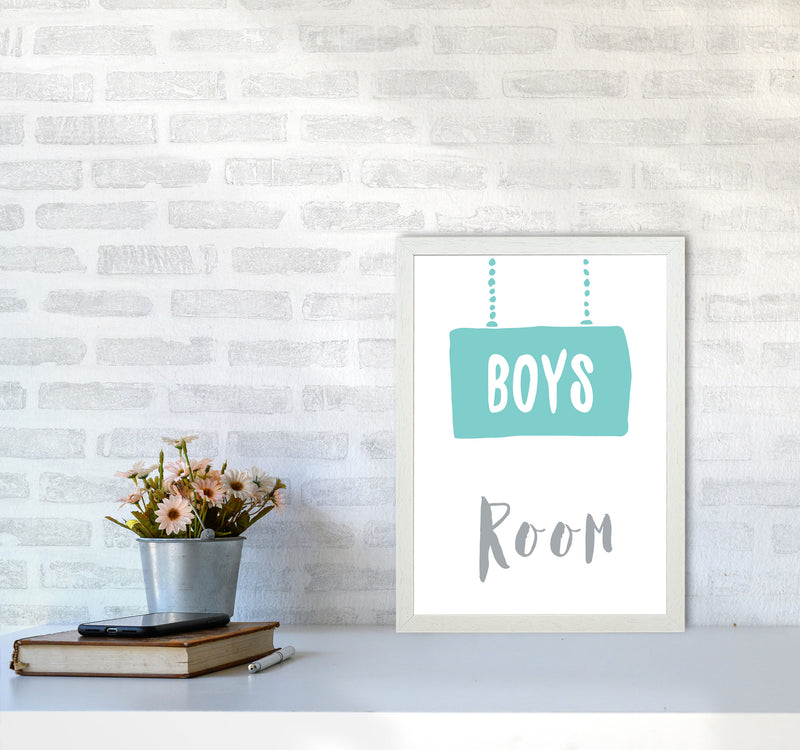 Boys Room Mint Framed Nursey Wall Art Print A3 Oak Frame