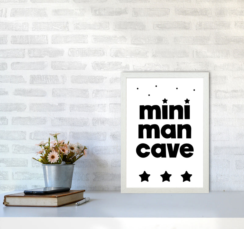 Mini Man Cave Black Framed Nursey Wall Art Print A3 Oak Frame